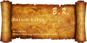 Balics Kitti névjegykártya