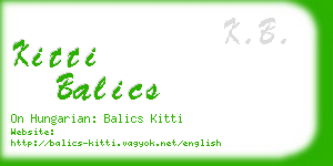 kitti balics business card